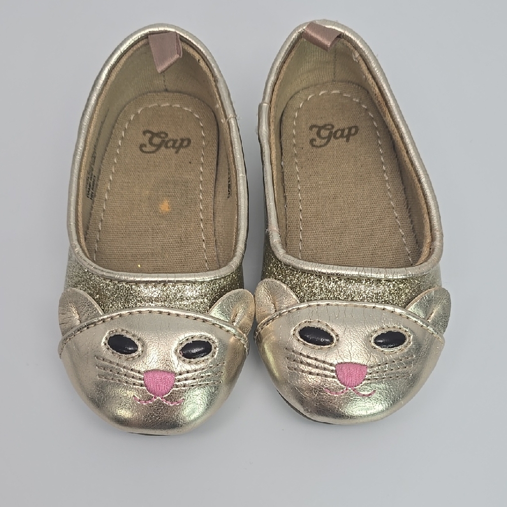 Gap Kids Girls Gold Cat Ballet Flats 6